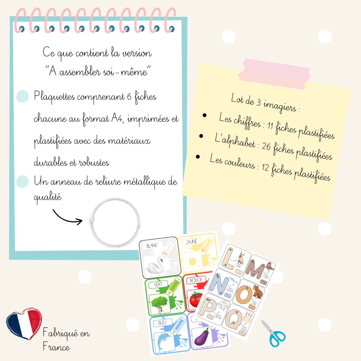 Lot de 3 imagiers éducatifs – Alphabet, Chiffres & Couleurs