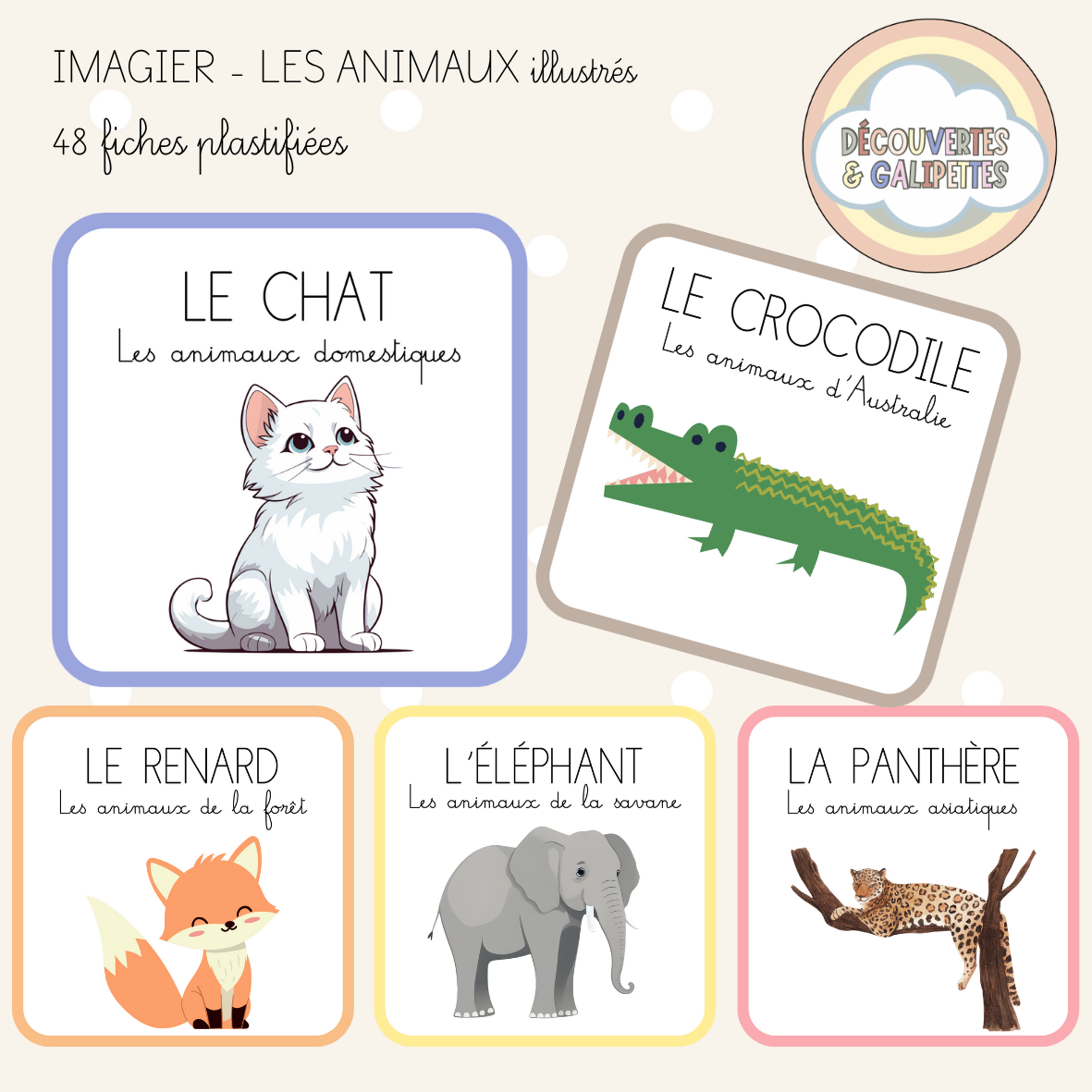 Imagier - Les animaux (version illustrée)