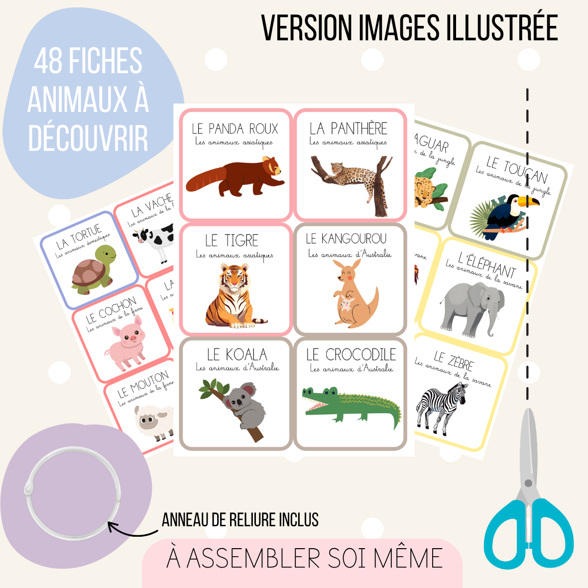 Imagier - Les animaux (version illustrée)