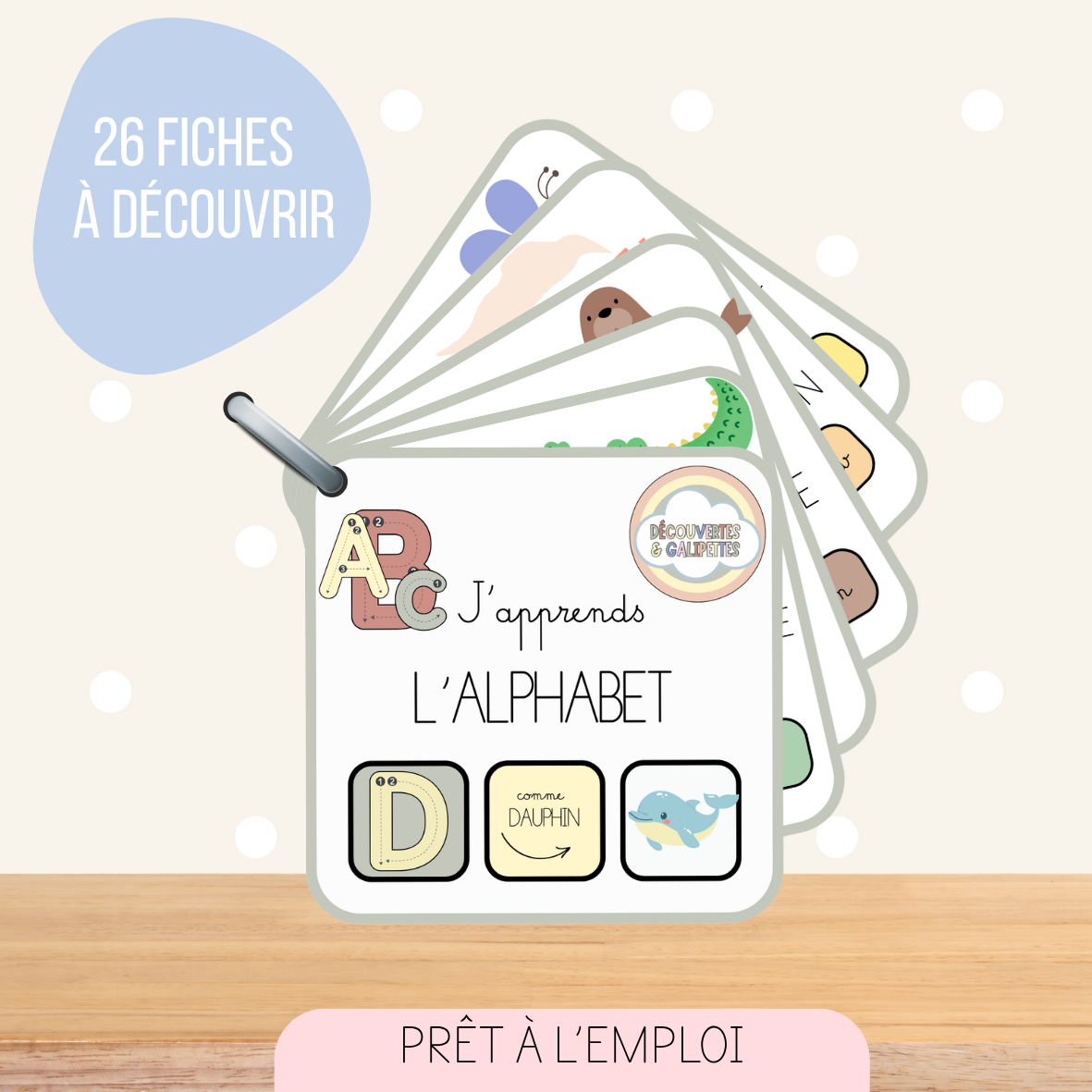 Imagier L'alphabet – support éducatif pour enfant, Découvertes & Galipettes