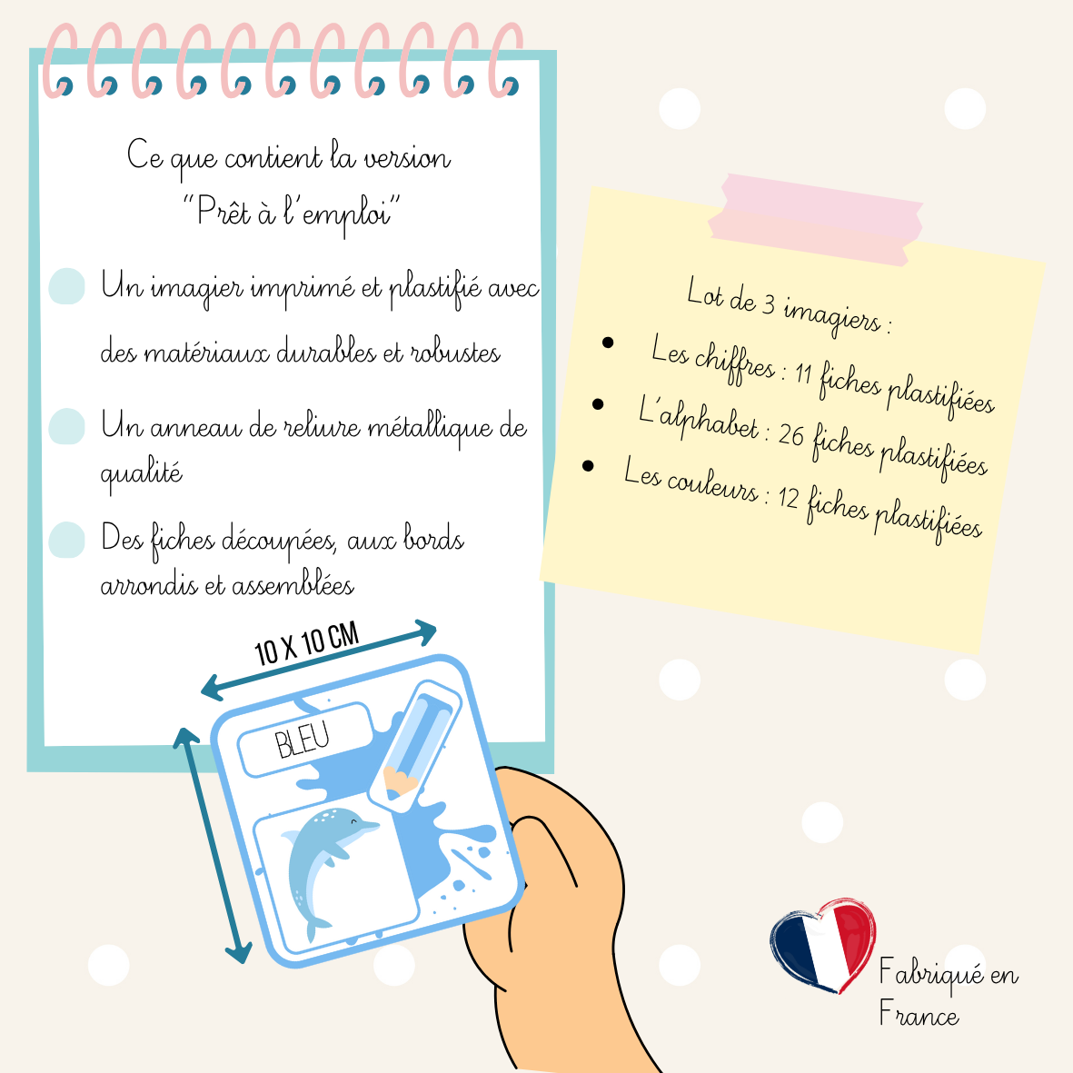 Lot de 3 imagiers éducatifs – Alphabet, Chiffres &amp; Couleurs