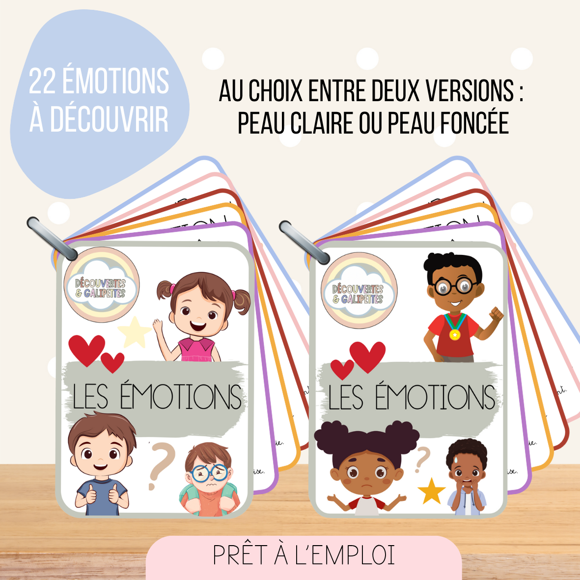 Imagier Les émotions – support éducatif pour enfant, Découvertes & Galipettes