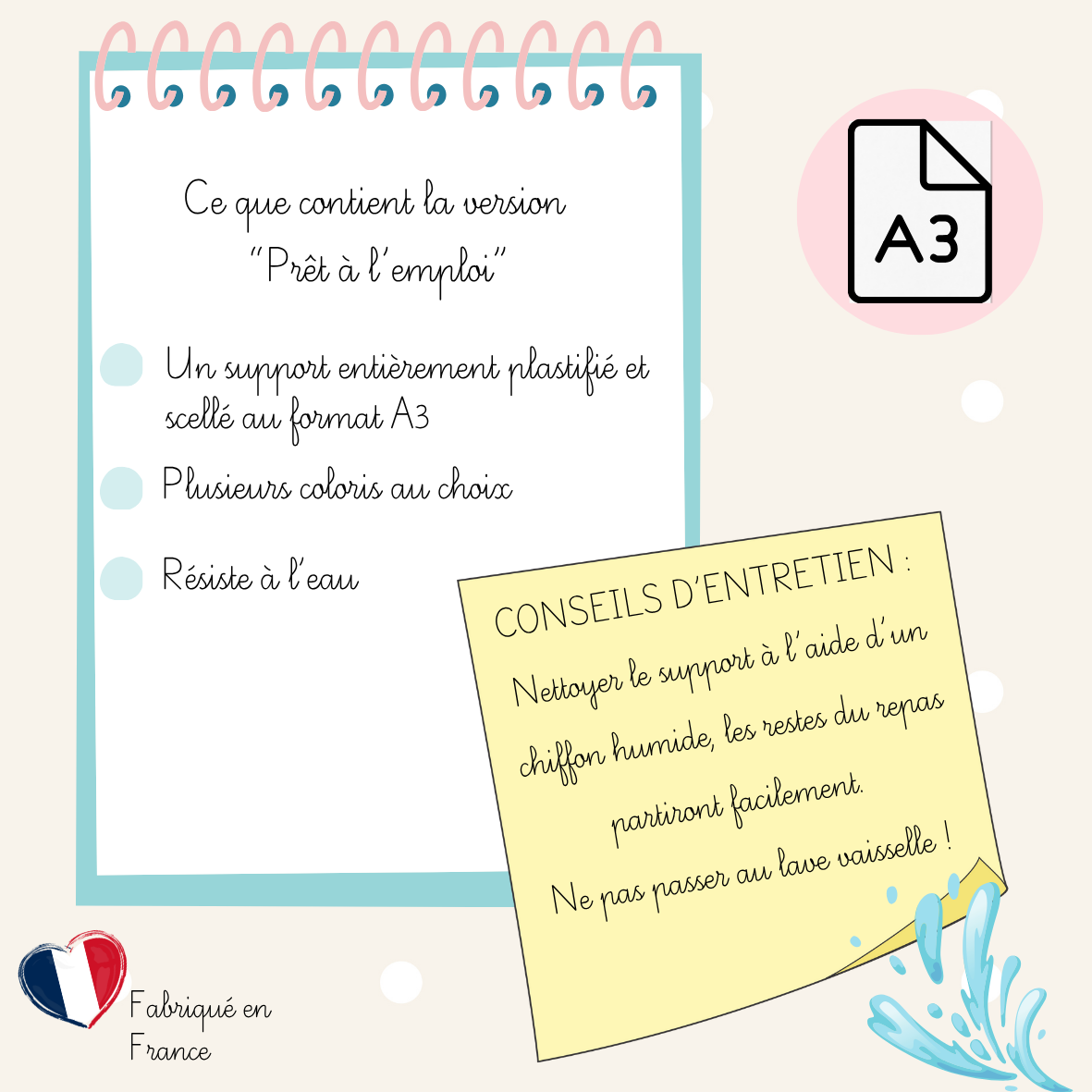 Set de table éducatif