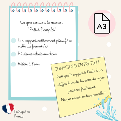 Set de table éducatif