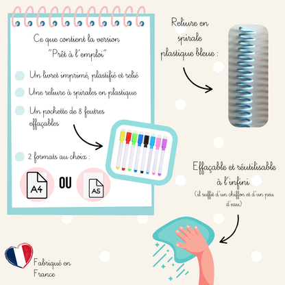 Cahier de coloriage réutilisable - La Police