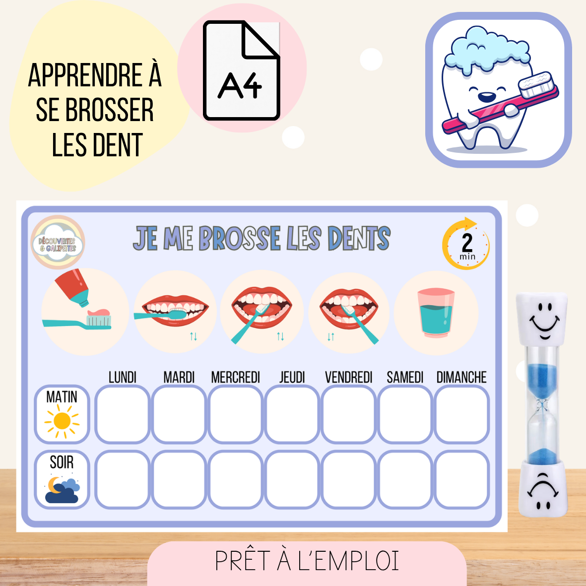 Tableau de brossage de dents
