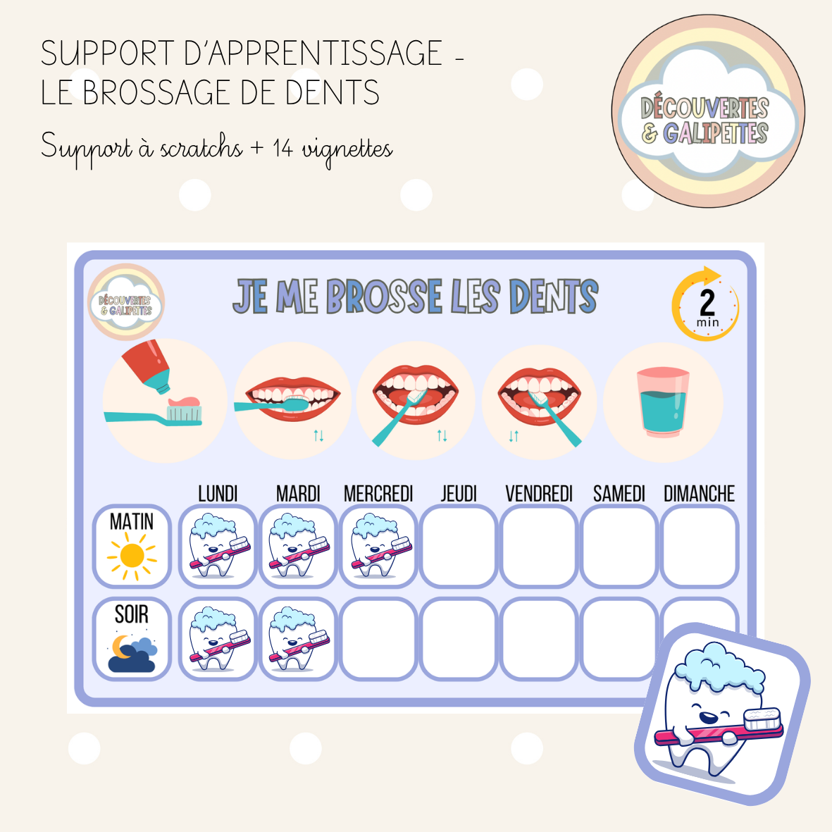 Tableau de brossage de dents