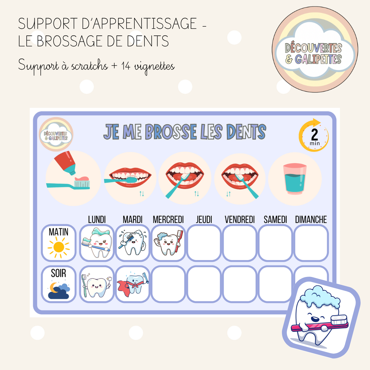 Tableau de brossage de dents