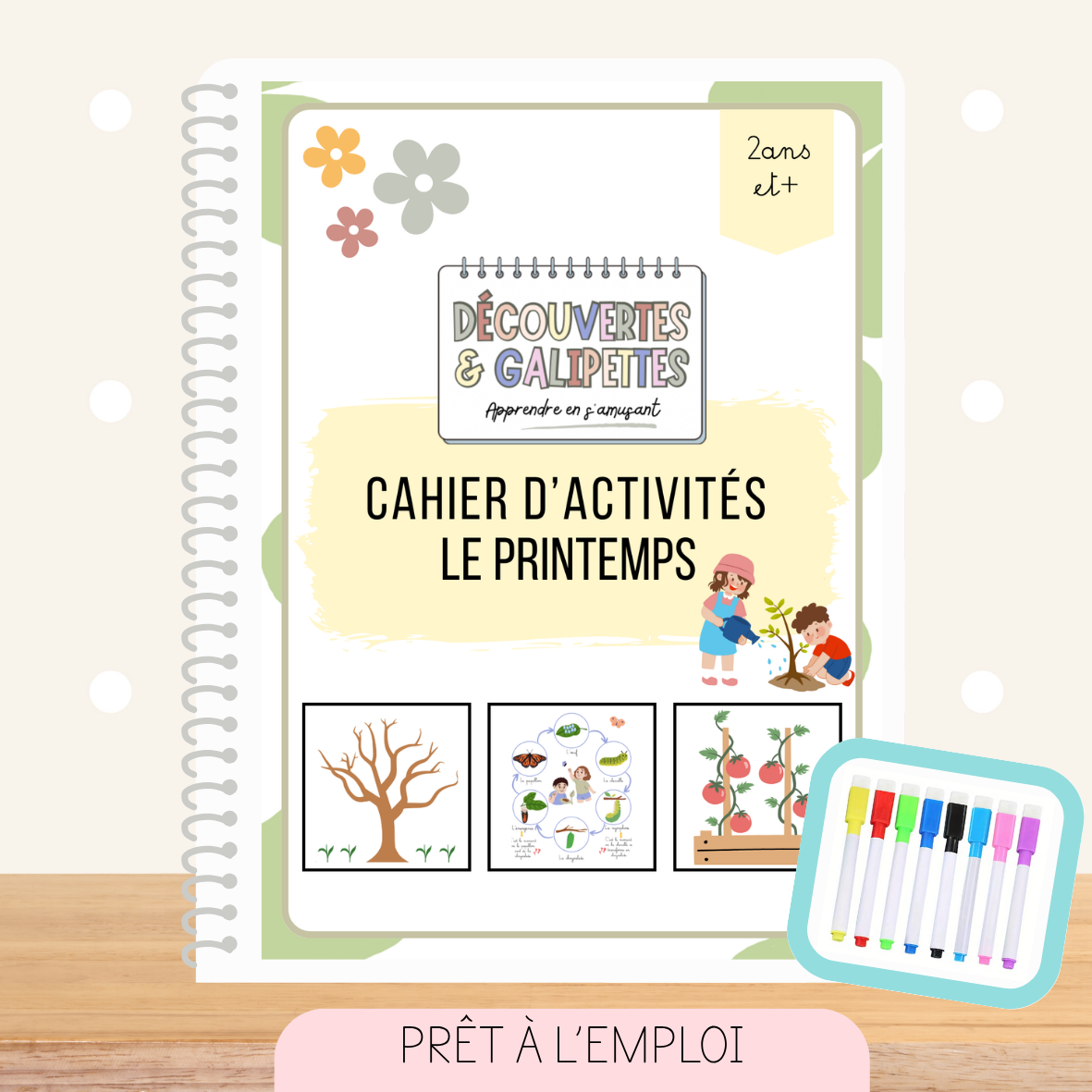 Cahier d'activités Le printemps dès 2 ans – support éducatif pour enfant, Découvertes & Galipettes