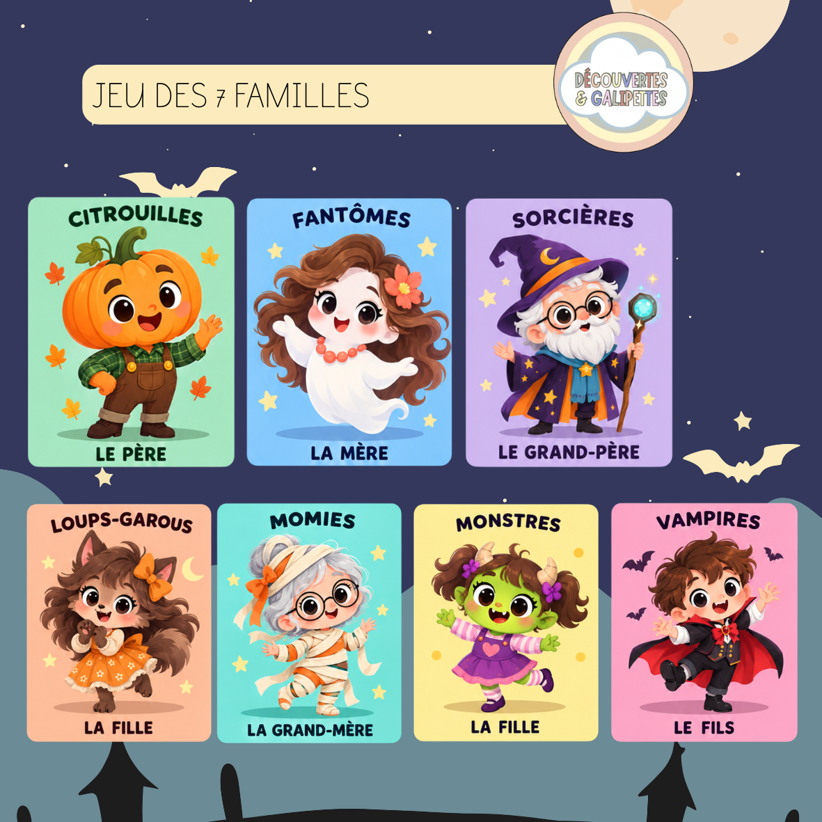 Jeu de 7 familles Halloween – aperçu du produit, vue 2