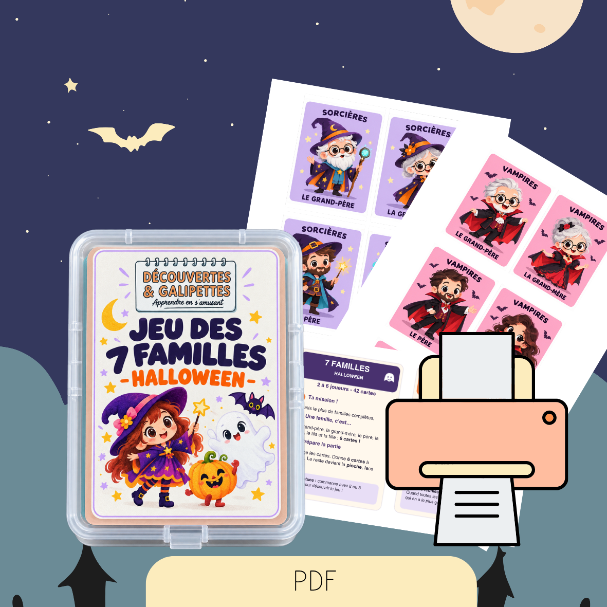Jeu de 7 familles Halloween – aperçu du produit, vue 6