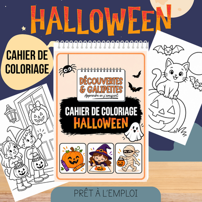 Cahier de coloriage Halloween – support éducatif pour enfant, Découvertes & Galipettes