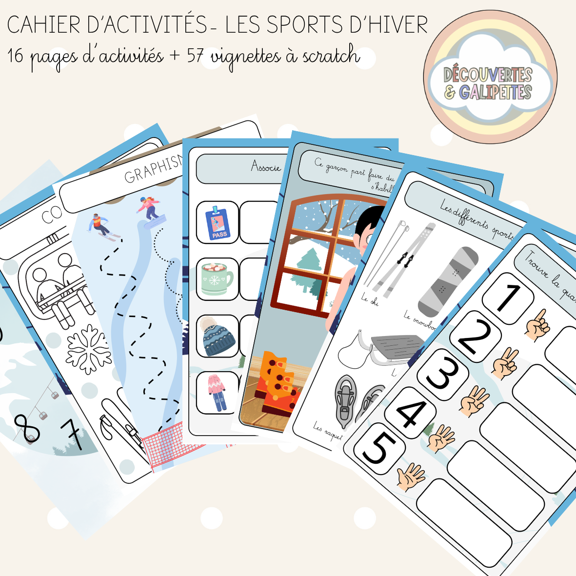 Cahier d'activités - Les sports d'hiver - Dès 3 ans