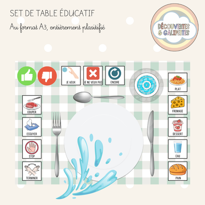 Set de table éducatif avec pictogrammes