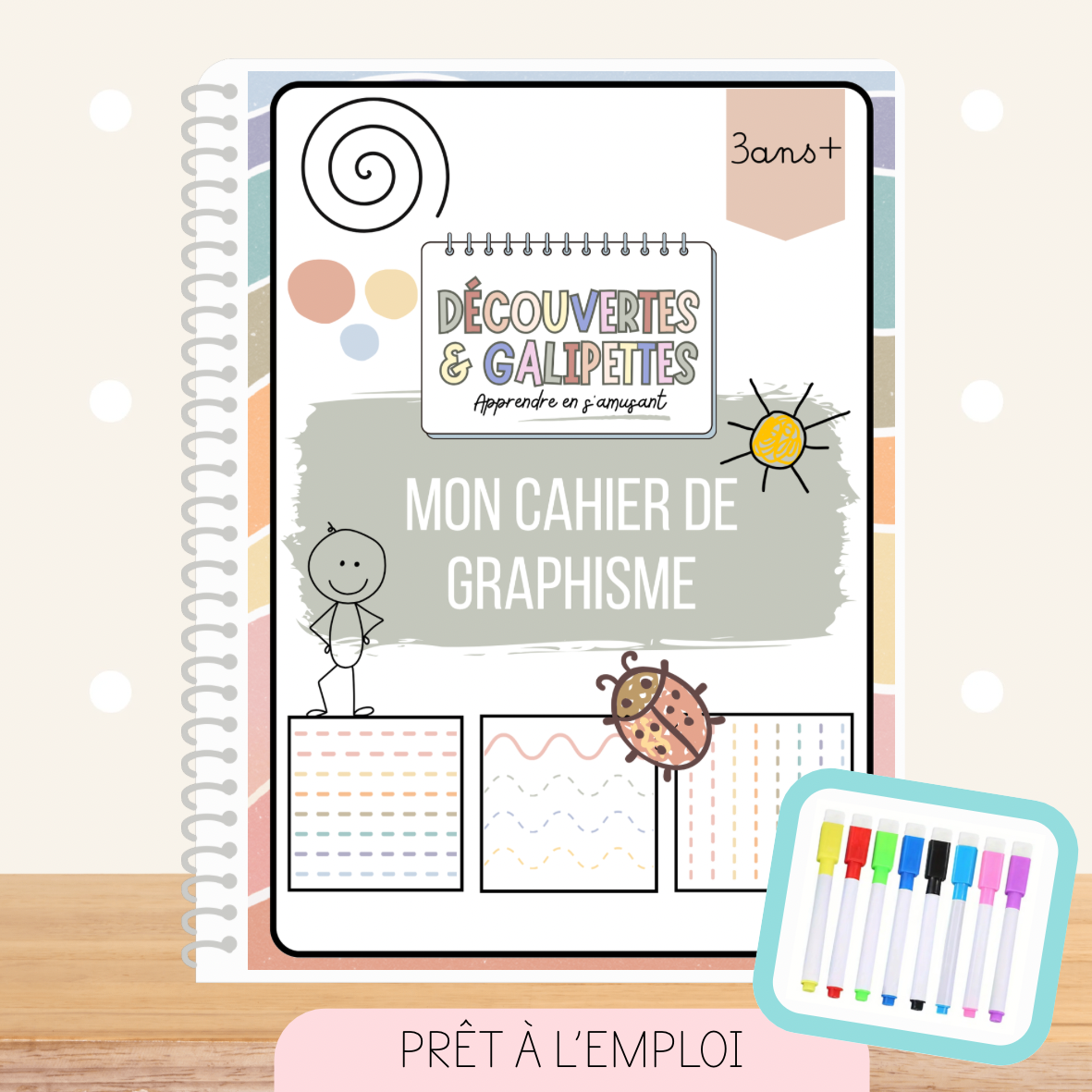 Livret d'apprentissage Le graphisme – support éducatif pour enfant, Découvertes & Galipettes